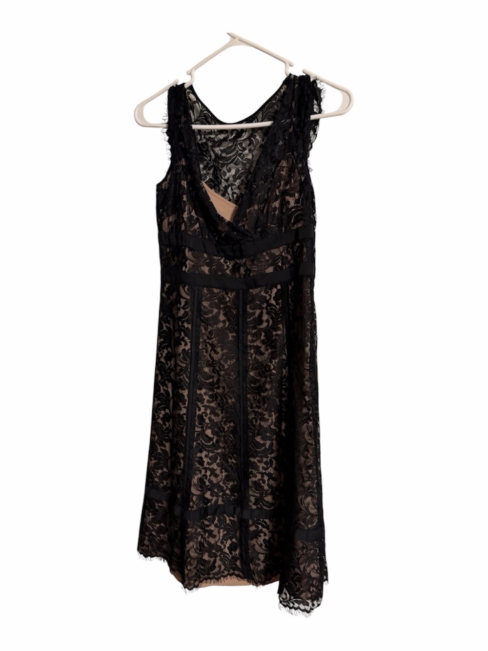 Ann Taylor LOFT Black Lace Midi Dress 6P
